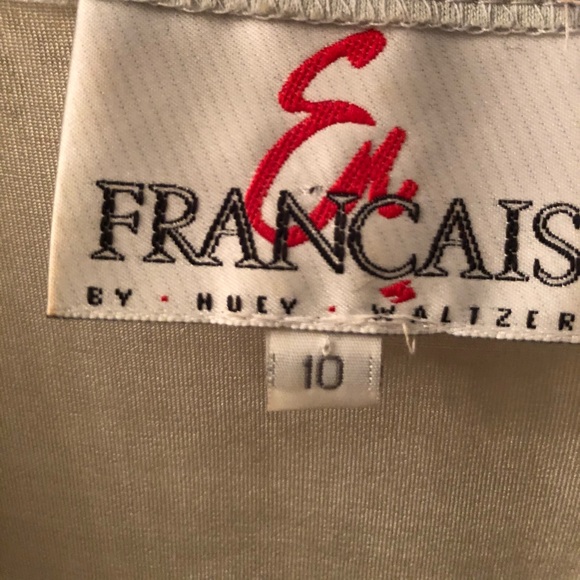 Ruby acetate/spandex maxi.3/4sleeves. Back zip. - Picture 2 of 3